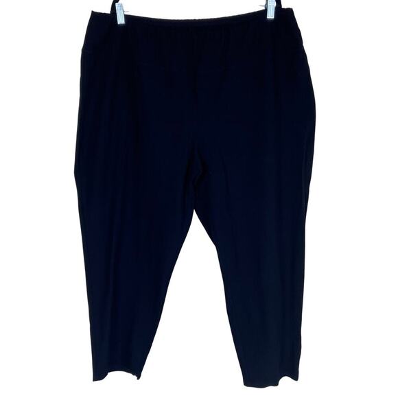 Eileen Fisher Women's Plus Size 3X Black Washable Crepe Slim Ankle Pants Pull-on - Picture 2 of 16